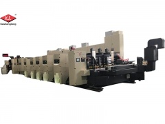 เครื่องพิมพ์เฟล็กโซความเร็วสูง slotter เครื่องตัดตาย stacker